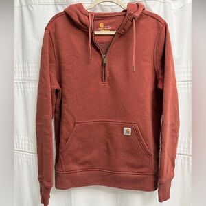 Ladies Carhartt Rust Half-Zip Hoodie